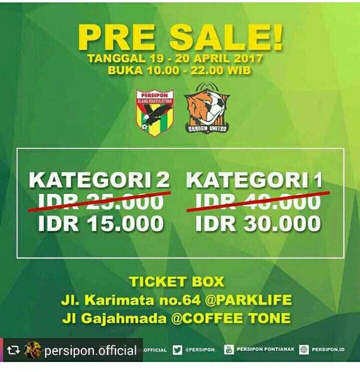 fahrurrezza's tweet photo. Yok budak budak @pontinakite dukung club kebanggan kite @persipon.official  yg bakal tanding hari minggu nanti 23 april 2017 di lapangan SSA https://t.co/2JxRTDfzg5