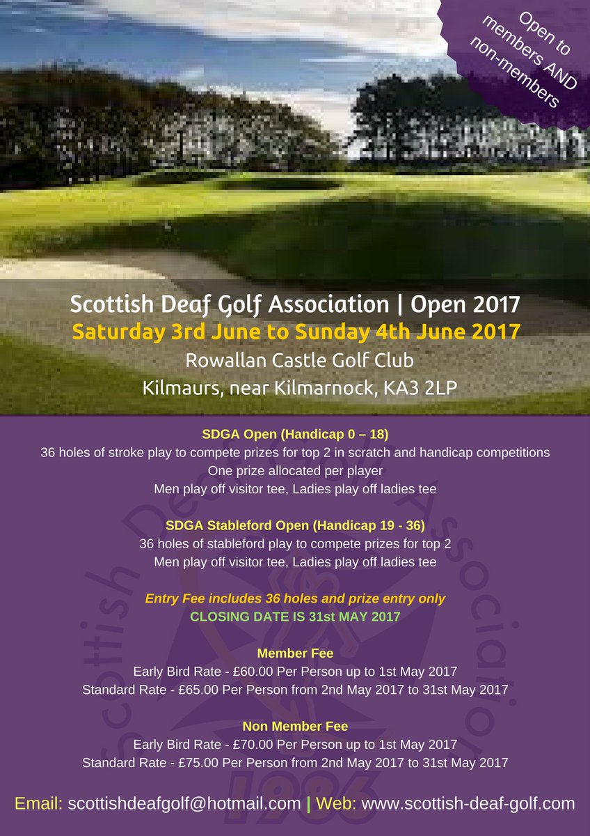 scotdeafgolf's tweet photo. #SDGAOpen @rowallancastle on 3-4 June 2017 

Find out more at https://t.co/snq4maSMga  …

Get your name in! https://t.co/X27sszYBax