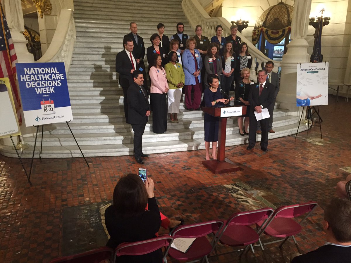 BSmith_PA's tweet photo. 30% say they've talked about end of life health decisions. @Pinnacle_Health, @RepPattyKim, lawmakers raising awareness at Capitol. #whdd https://t.co/z417nbxdoJ