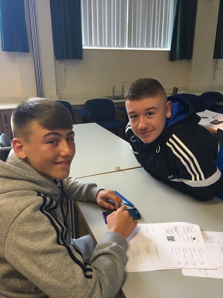 Rm18malonemaths's tweet photo. Tyler and Omar having a great time doing maths at Easter school. @MaloneCollege @MaloneMaths @ThompsonMaire https://t.co/EIo7hlWA7z