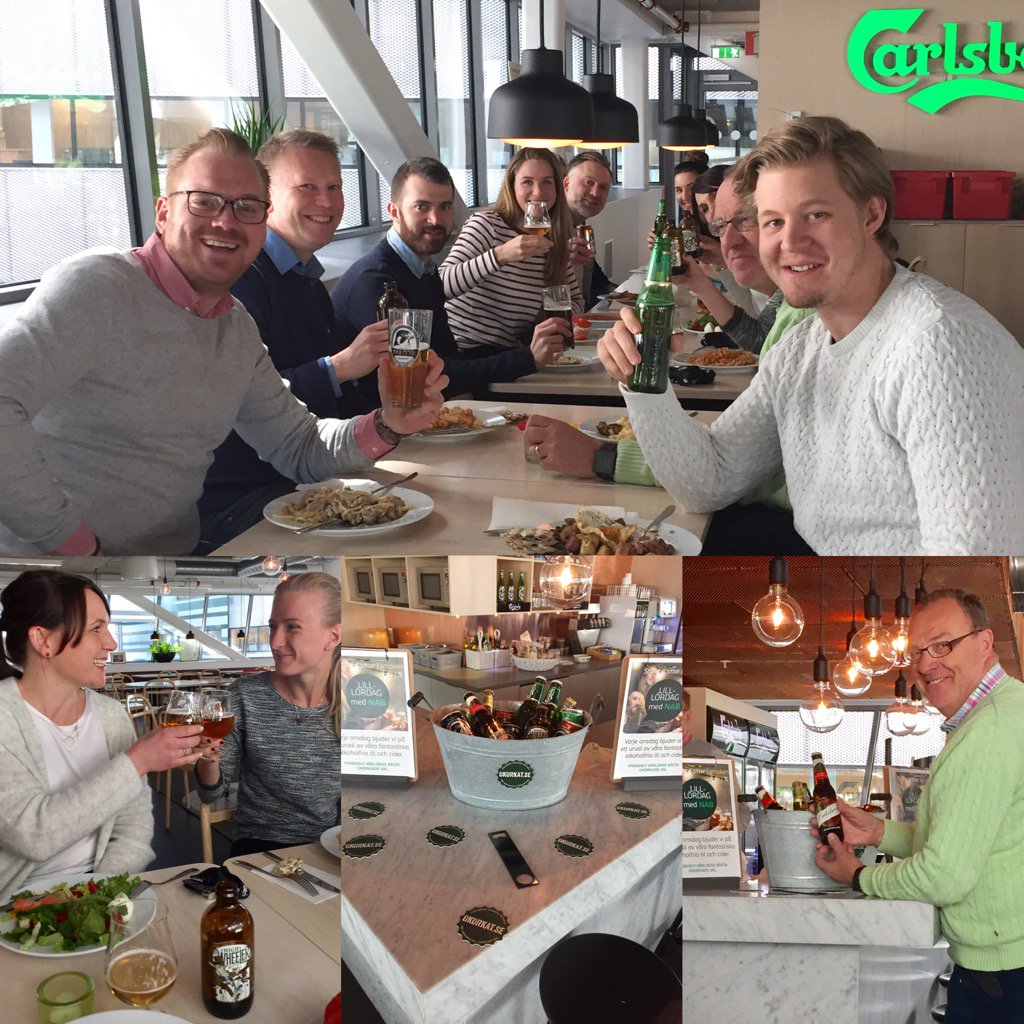 CarlsbergGroup's tweet photo. Here's our colleagues at @CarlsbergSWE celebrating the middle of the week, or as they say, little Saturday, with our NAB portfolio #nonalco https://t.co/WjjmUd1zFk