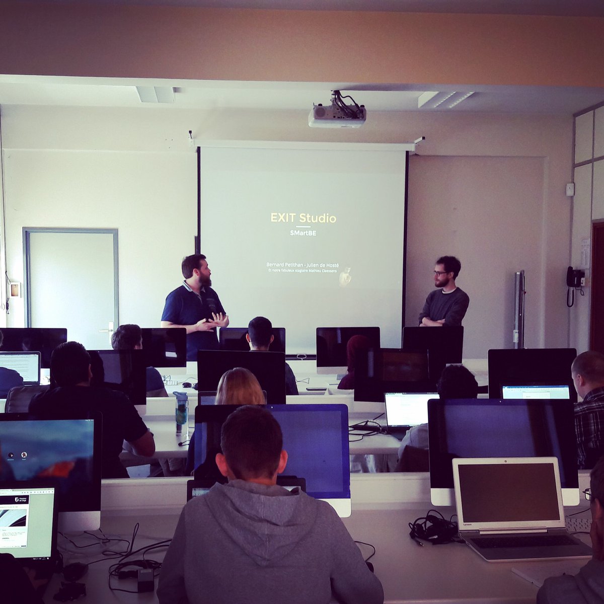 ExitStudioBe's tweet image. EXIT Studio était aujourd'hui présent à l'INPRES, pour parler de son retour d'expérience et de la SmartBE ! #inpres