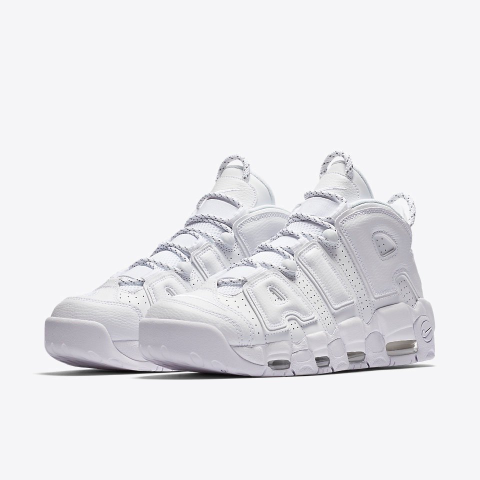 J23app's tweet photo. Upcoming “Triple White” Nike Air More Uptempo official images https://t.co/BjhImcMO2F