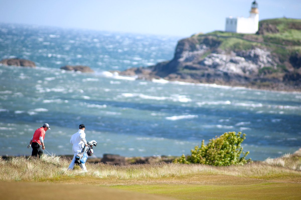 A blustery day on the links today but what a view! #lighthouse #renaissanceclub #rareindeed #onetime #eastlothian