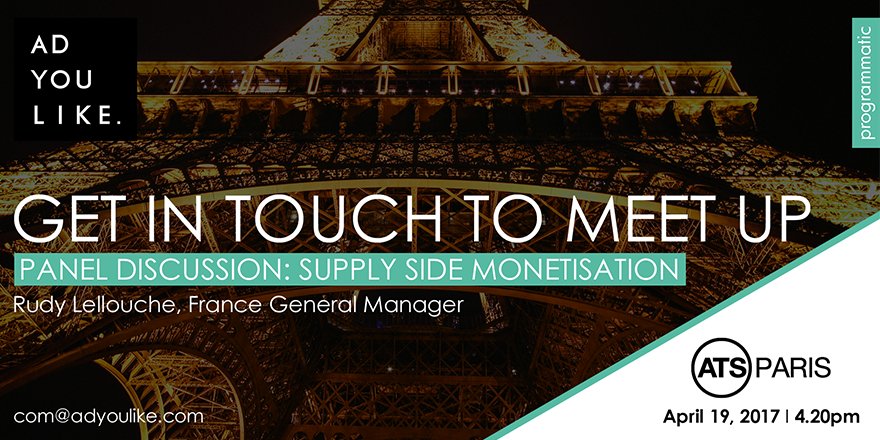 AdyoulikeFR's tweet photo. Rendez-vous à 16h20 pour la table ronde #ATSP17 avec Rudy Lellouche sur la monétisation côté Supply ! #native #programmatique https://t.co/5Mu5lCxow7