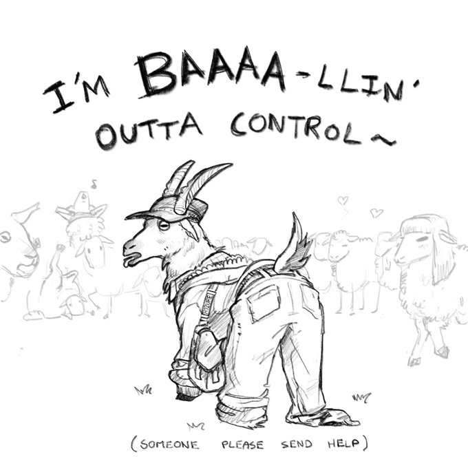 They said the nightmares would stop but, but... BAAAAA #goat #sheep #drawing #sketch #doodle 