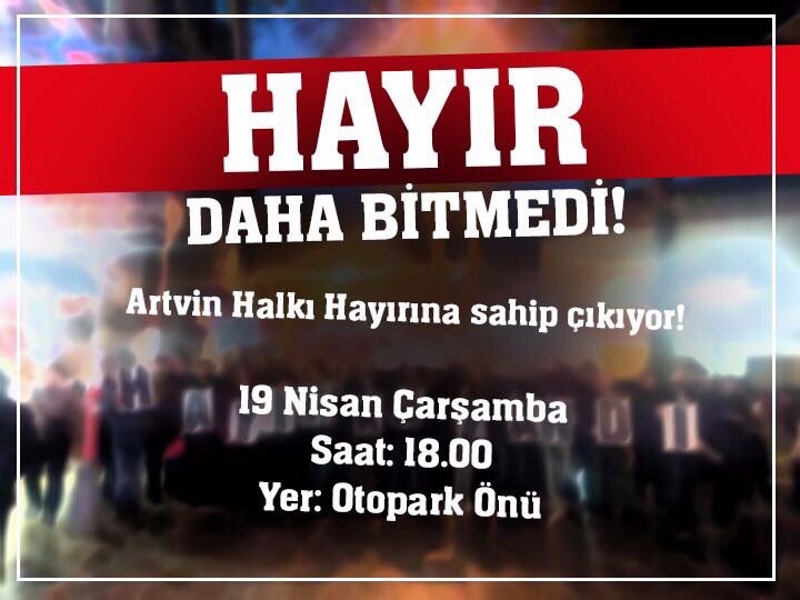 artvinsol's tweet photo. Artvin Halkı Hayırına Sahip Çıkıyor! Hayır Daha bitmedi! Bu akşam saat:18.00'da otopark önünde olacağız. https://t.co/Twv8rFQR7B