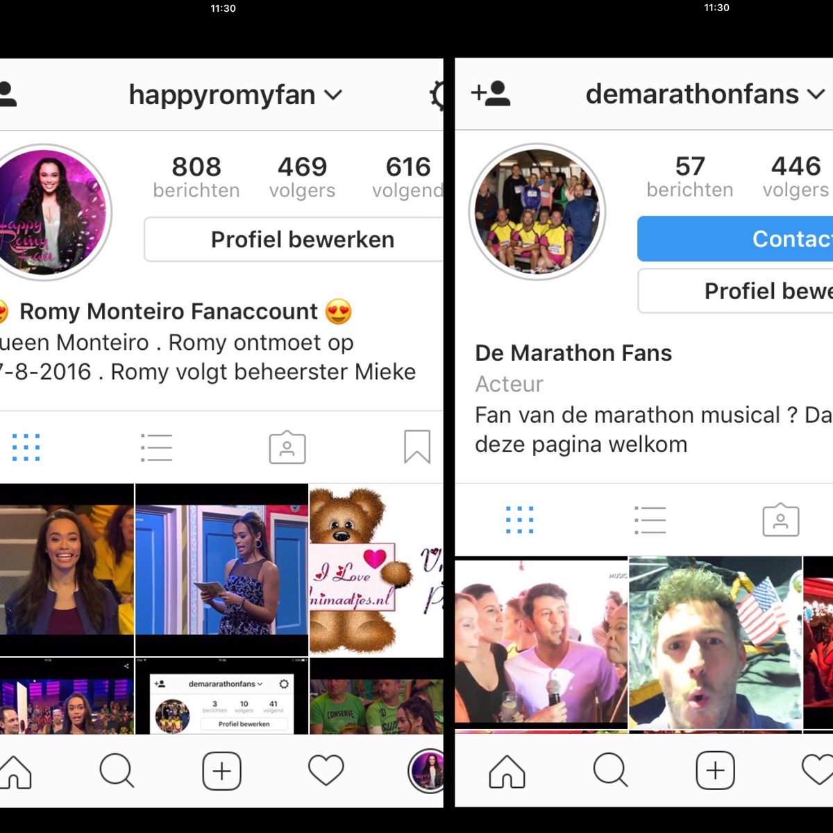 Nog 23 volgers en dan staat demarathonfans gelijk met happyromyfan binnen 14 dagen