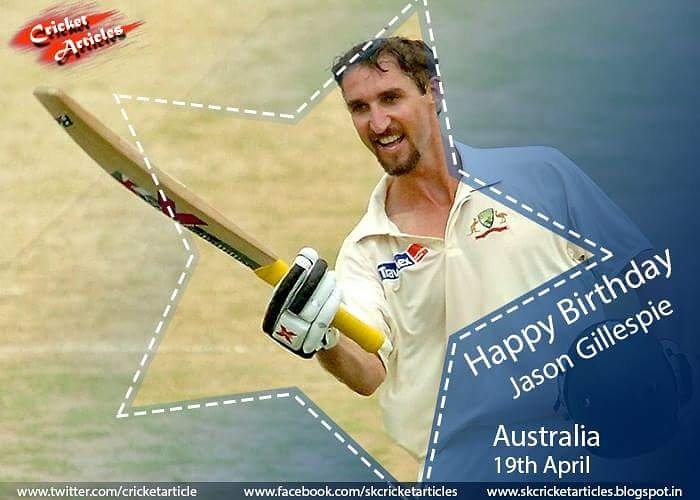 Happy Birthday to former Australian fast bowler Jason Gillespie.   