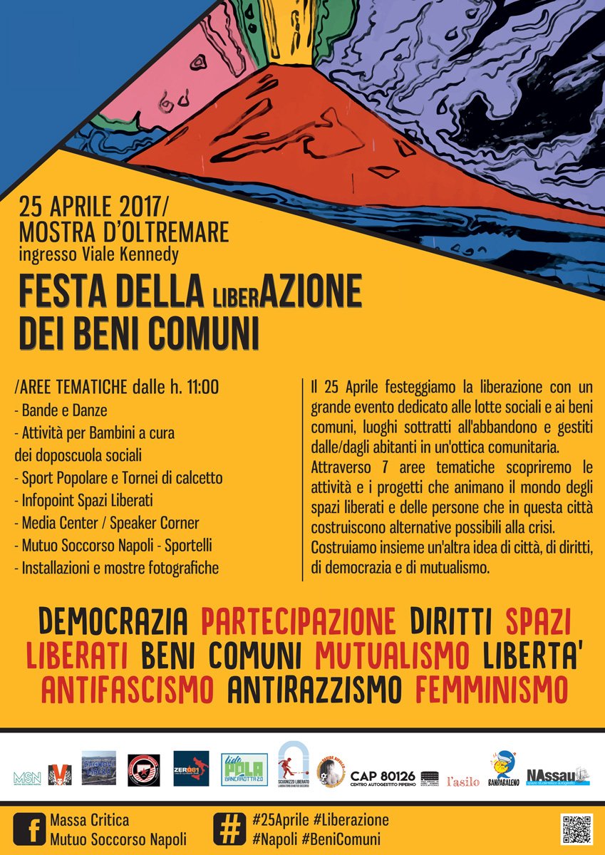 massa_critica_'s tweet image. #25Aprile FESTA DELLA #liberAZIONE E #BeniComuni #Napoli
Ci prepariamo ad invadere la @mostraoltremare con le attività degli #SpaziLiberati