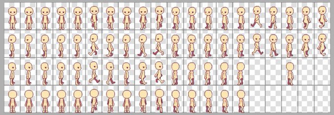 Rpgツクールmv ドット絵師じゃないけど歩行グラ作るよ 0 クリスタ すざくリンの部屋