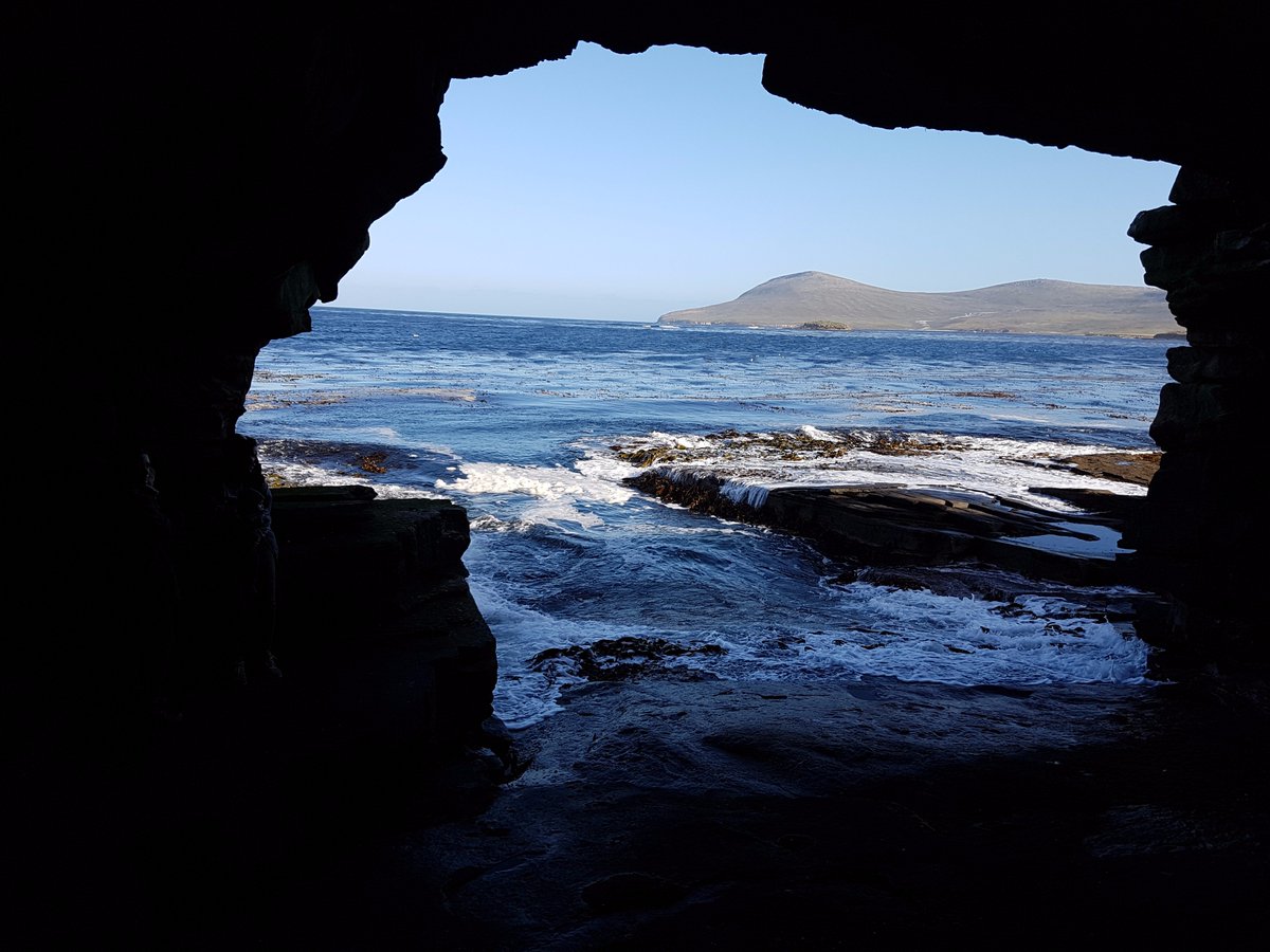 The view from inside the cave at Quarry Point, Fox Bay. #Falklands #Coast #Sea #Cave #WestFalkland