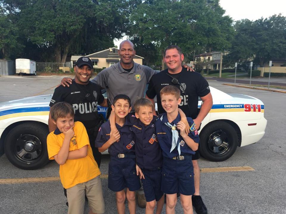 OrlandoPolice's tweet photo. We love notes like these: 
Thanks to Ofcs. Kirkpatrick, Andrews &amp; Stewart  for visiting our Cub Scout Pack. The kids had a fantastic time! https://t.co/OwFd8xQjYg
