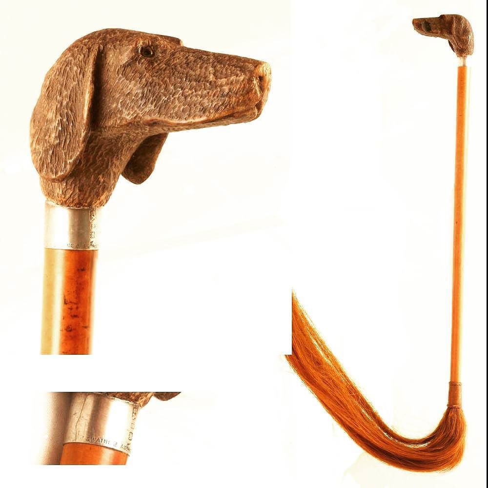 SportingCollect's tweet image. I love this @swaineadeneybrigg 1925 fly whisk with a dog's head 
#antiquedog #flywhisk #swaineandadeny #equestrian… ift.tt/2oUJkhn