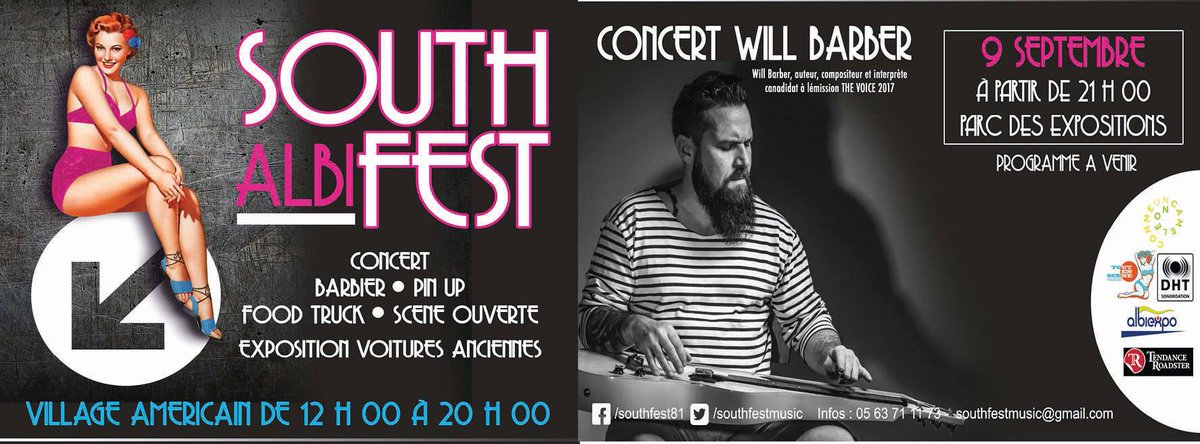 7idee's tweet image. Ambiance américaine et concert de Will Barber le 9 septembre prochain !
#Tarn #Albi #Concert #ScèneOuverte
7ix.fr/huzkl