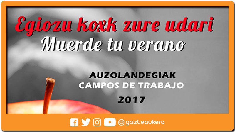 Campos de trabajo: #Abierto el #plazo de preinscripción #online 👉bit.ly/2nRnUBw #workcampseuskadi