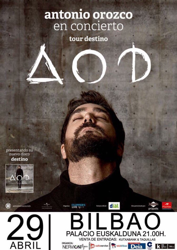 Próxima parada del viaje #DestinoBilbao 👏🏻👏🏻👏🏻 las ganas que tengo de veros dan la vuelta al 🌍!!! antonioorozco.com/site/listEvent…