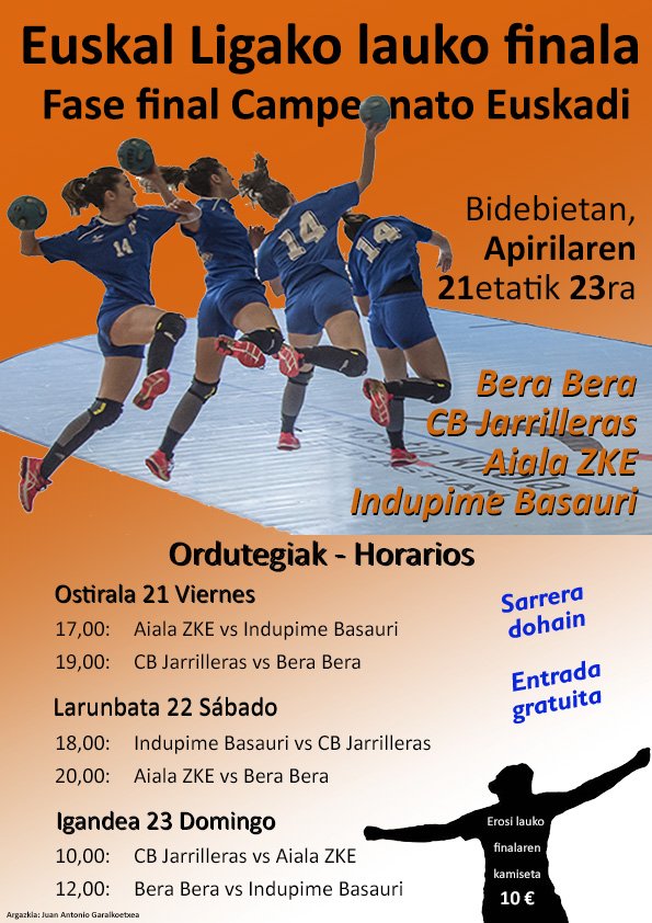 BalonmaBeraBera's tweet photo. El cartel de la fase final de la liga vasca senior femenino. Del viernes al domingo, en Bidebieta. https://t.co/wPxqoHl5az
