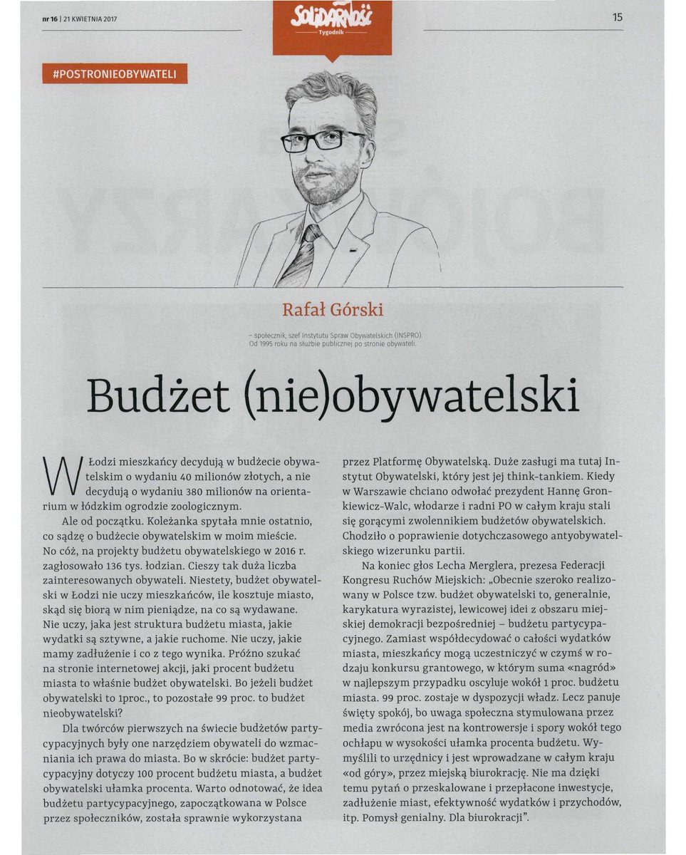 JanLawrynowicz's tweet photo. Treściwy tekst @Rafal_Gorski o budżecie partycypacyjnym - "narzędzie obywateli do wzmacniania ich prawa do miasta" https://t.co/1p386PNoAz