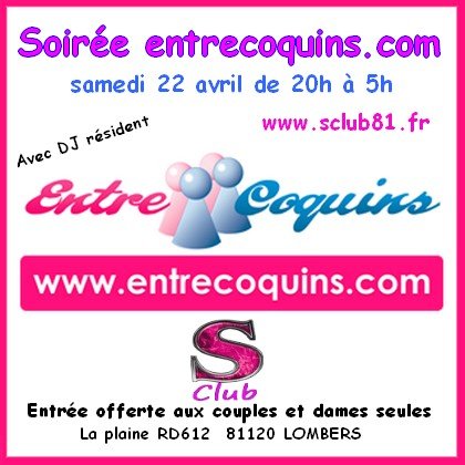 7idee's tweet image. Soirée Entrecoquins au SCLUB - club libertin Lombers
#Tarn #Lombers #Libertin
7ix.fr/9riwv