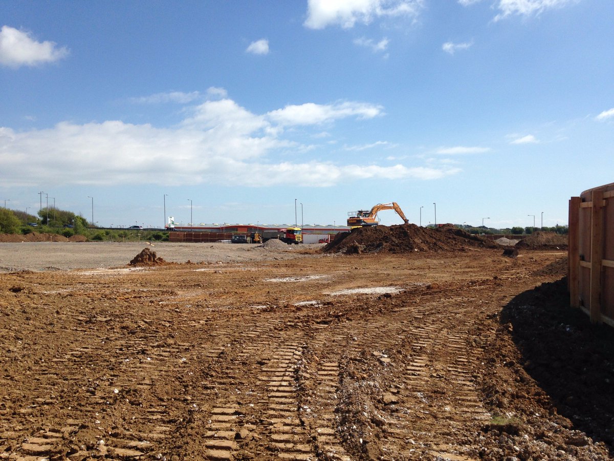 InvestInDover's tweet photo. Lots of ground work activity for new @LidlUK store in Whitfield with local contractor @Ovendens on site #BuildingForTheFuture https://t.co/2rgkju3FQg
