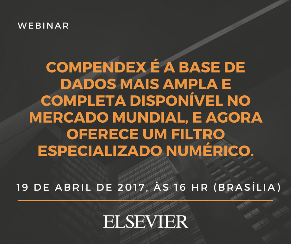 ElsevierPesq's tweet image. #webinar #engineeringvillage Descubra resultados através de um filtro numérico!