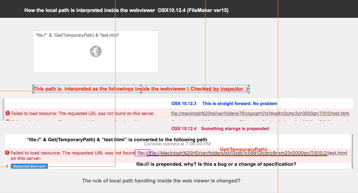 sam_oda's tweet image. #FileMaker15 #WebViewer #OSX10.12.4
Does anyone know why this happens?
The pattern of local file path specification is invalid now?
