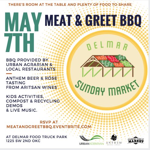 Soon there will be a Sunday #farmersmarket in the <a href="/delmargardenokc/">Delmar Gardens</a> #foodtruck park. We'll be open &amp; expand to Fri-Sun (10am-6pm) open hours.