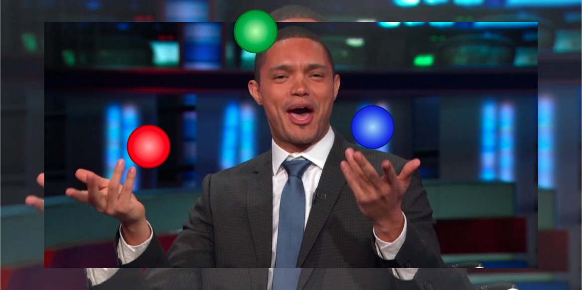 CraigQuat's tweet photo. Host #trevornoah of #dailyshow commented poorly twice lately about juggling. Love his comedy but the hate is bringing me down #juggleinjuly https://t.co/KaJ3nh9dTH