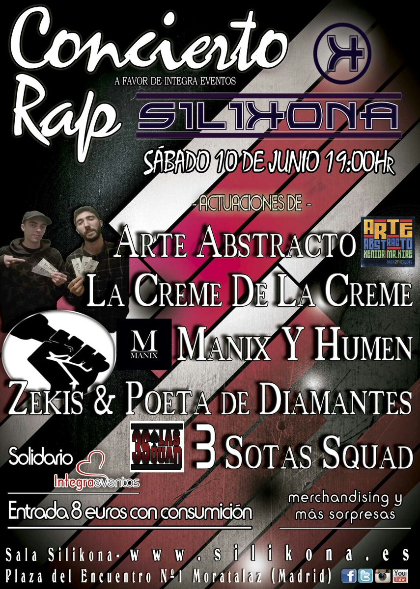 La Creme de la Creme en concierto el dia 10/6 sala Silikona. 19 horas.No te lo pierdas. #hiphop #rap #rapmadrid #underground <a href="/IcaroOfficial_/">Icaro</a>