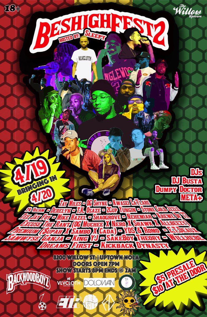 taymiIes's tweet photo. I fucks with everybody posting the #beshighfest2 flyer &amp; showing support, I hope to see all y'all tonight https://t.co/LQujOhzIg8