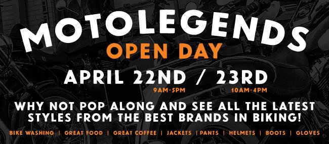 Just a few days to go!
motolegends.com/open-day-17
@TranAmltd <a href="/ResurgenceGear/">Resurgence Gear</a> @MONDAYMOCO <a href="/SchuberthHelmet/">SCHUBERTH GmbH</a> 
@140cranleigh #Motorcycle #Weekend