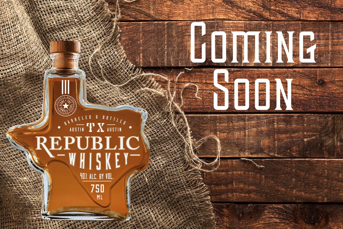 RTXWhiskey's tweet photo. Republic Whiskey: A spirit as bold and storied as Texas. On shelves May 2017. https://t.co/JzyCel7i41