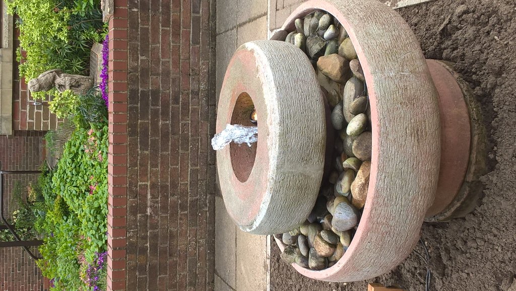 Smartipeople's tweet image. Water feature up &amp;amp; running. Thanks boys 😊