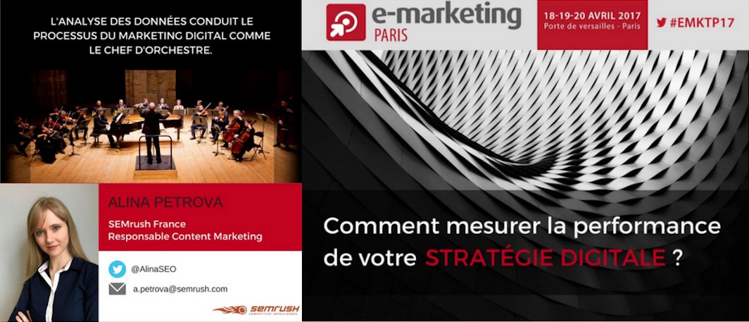 semrush_fr's tweet photo. Voici les slides de l'atelier d'@AlinaSEO Comment mesurer la performance de votre stratégie digitale ?📝
👉https://t.co/bnKTxhSfLu
#EMKTP2017 https://t.co/gyl3Dk9eZr