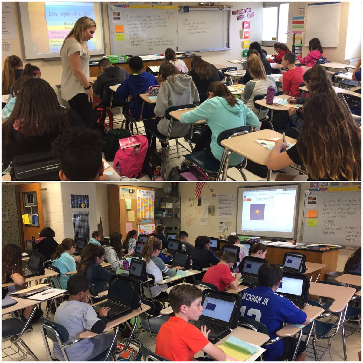 GreatNeck_Super's tweet photo. Ms. Palma's scientists learning about the life cycle of a star. #TheyAreStars https://t.co/coiOMiOjVx