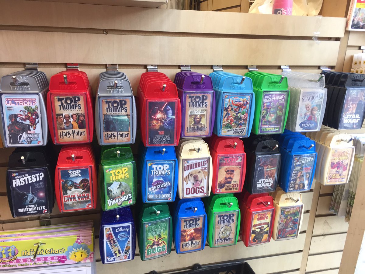 Top Trumps are back in stock! £5 each with LOTS to choose from! From Shopkins and Tsum Tsum ones to Harry Potter &amp; Star Wars! #Greenwich