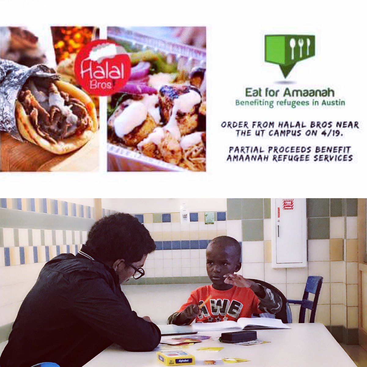 AmaanahServices's tweet photo. Looking for #lunch? Visit @halalbrostx on Guadalupe and make a difference for #refugees in #Austin! https://t.co/FuzpZM1gPK