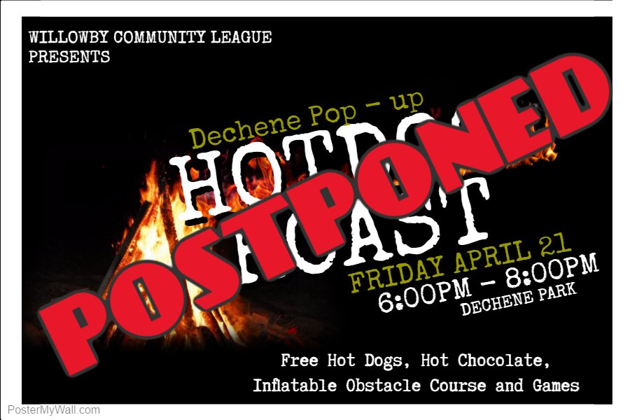 Old Man Winter has caused some havoc and we have had to postpone our Hotdog Roast. Stay tuned for the new date.