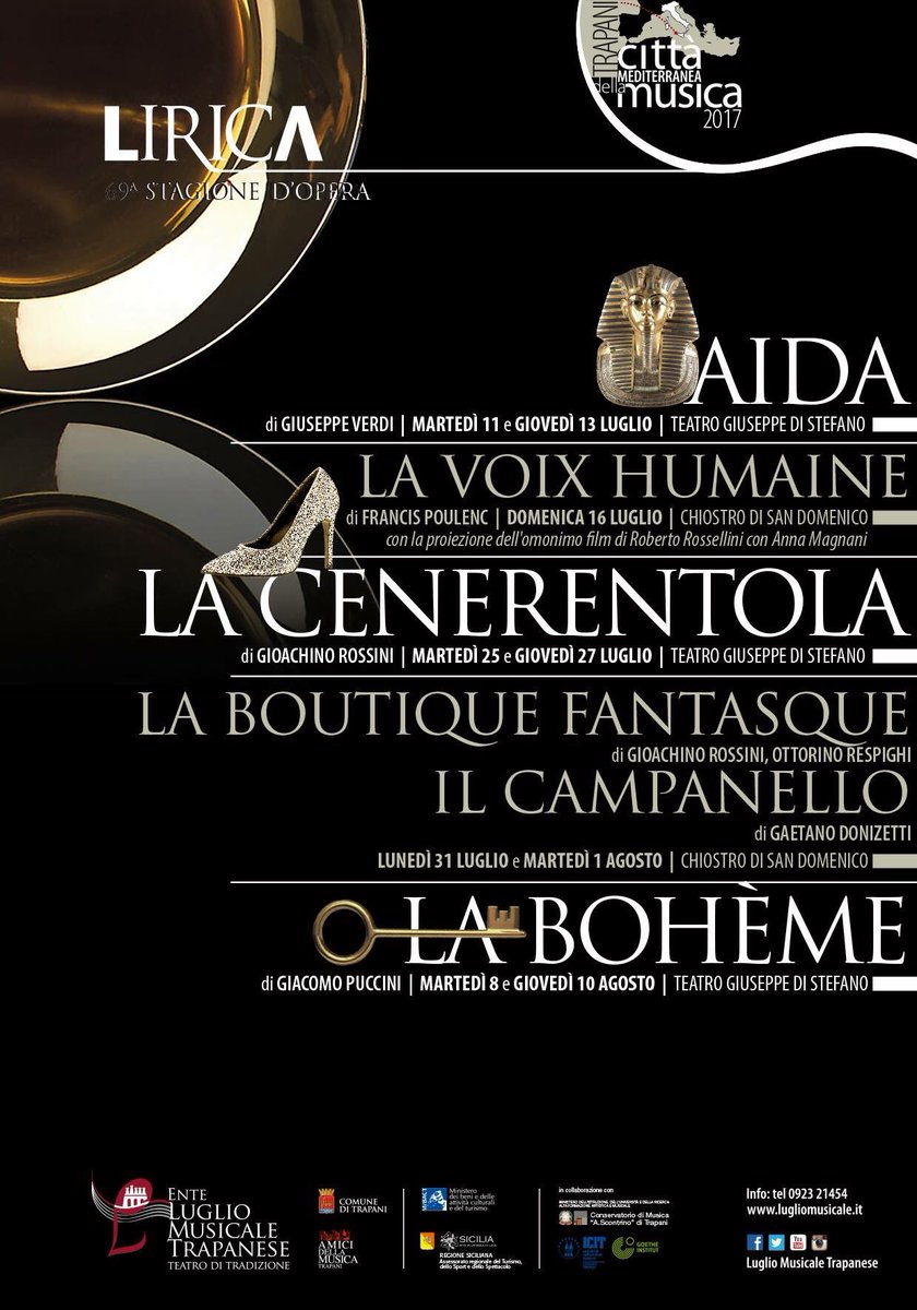 "TO AWAIT A PLEASURE, IS ITSELF A PLEASURE." [ G. E. Lessing ]
È con grande piacere che vi presentiamo
la 69ª Stagione Lirica 2017! ;-)