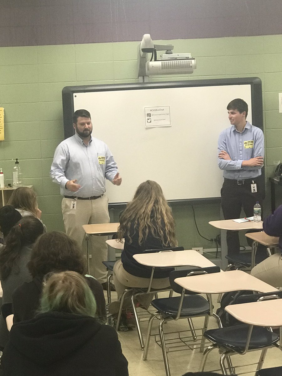 Ben and Forest came out to talk to us about Waste Water Treatment Association. What an awesome job for a student? #CHSBizChat