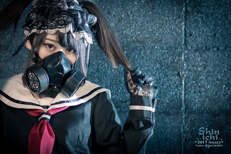 写真 新一 今日の依頼撮影 ガスマスクセーラー少女編 戦う系コスプレ セーラー服 ガスマスク少女 女子高生 なつるん企画