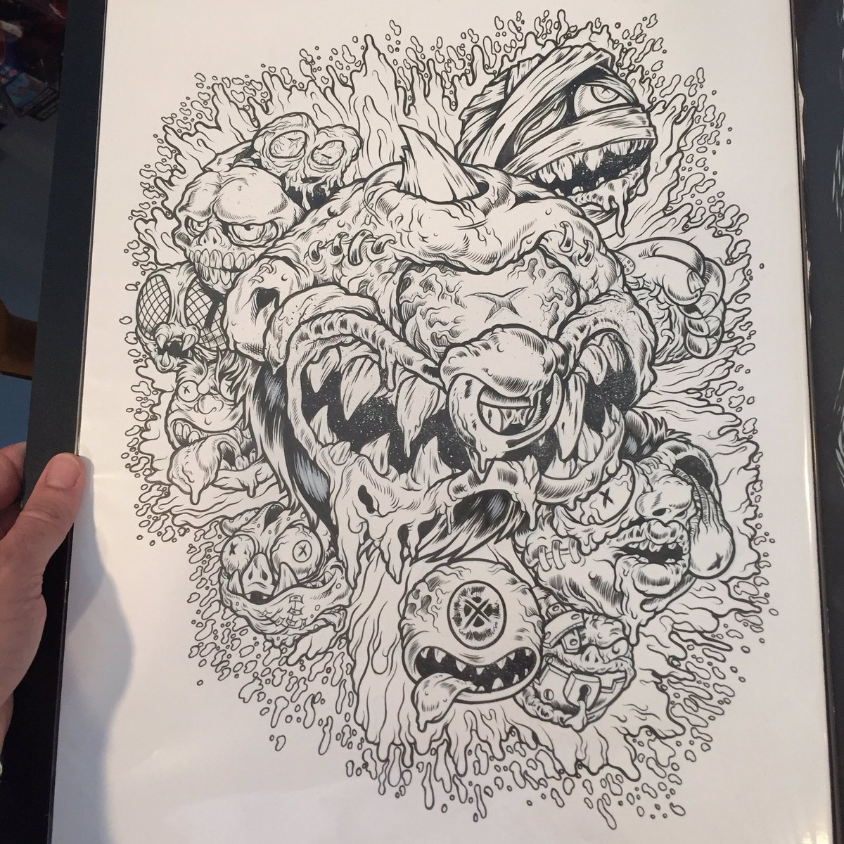 scarecrowoven's tweet photo. Sorry folks, but @darktower_nbny already snagged the original art, but t shirts are available right now at https://t.co/acbv7lGIY9 #madballs https://t.co/WHoibQzGJ0