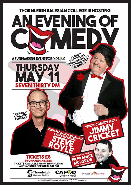 salesianlink's tweet photo. Exercise your laughing gear on 11th May at Thornleigh #Salesian College #Bolton &amp; support @CAFOD https://t.co/QiDLpQGcQI