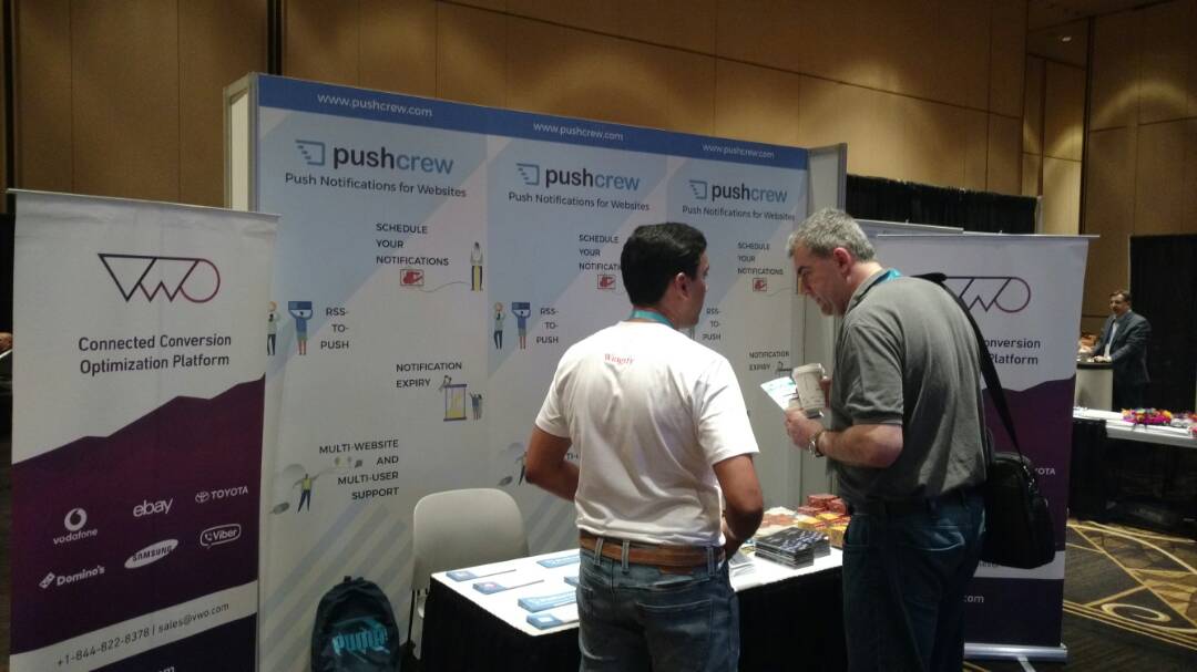 PushCrewHQ's tweet image. Drop by booth 420 @conversionconf for a live demo of #Pushcrew and to share some marketing wisdom with the @PushcrewHQ team #convcon #cro