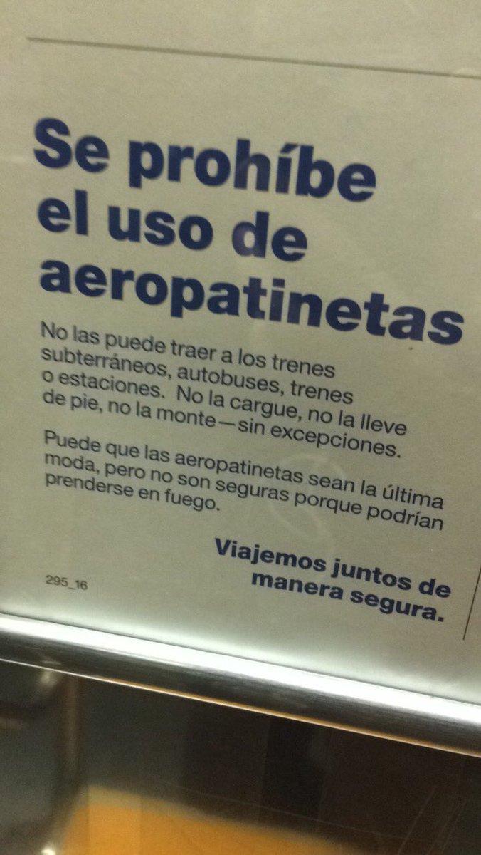 clarafernandezo's tweet photo. ¡es importante que no usemos las aeropatinetas en el tren! https://t.co/Bs094RcvKK