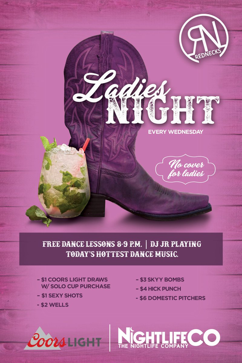 rednecksomaha's tweet photo. You know what today is....our favorite night of the week! #Wednecksday #LadiesNight https://t.co/R60NWh8nPE