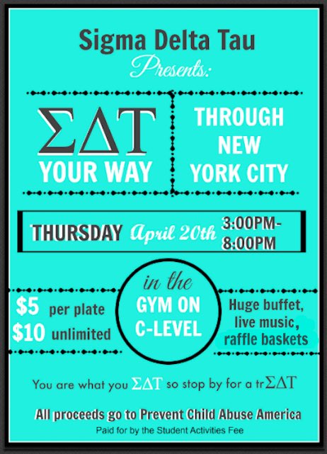 Tomorrow is our #EATYourWayNYC event! Come stop by the <a href="/PaceUniversity/">Pace University</a> gym, anytime between 3-8 to enjoy great food and entertainment 💙💛