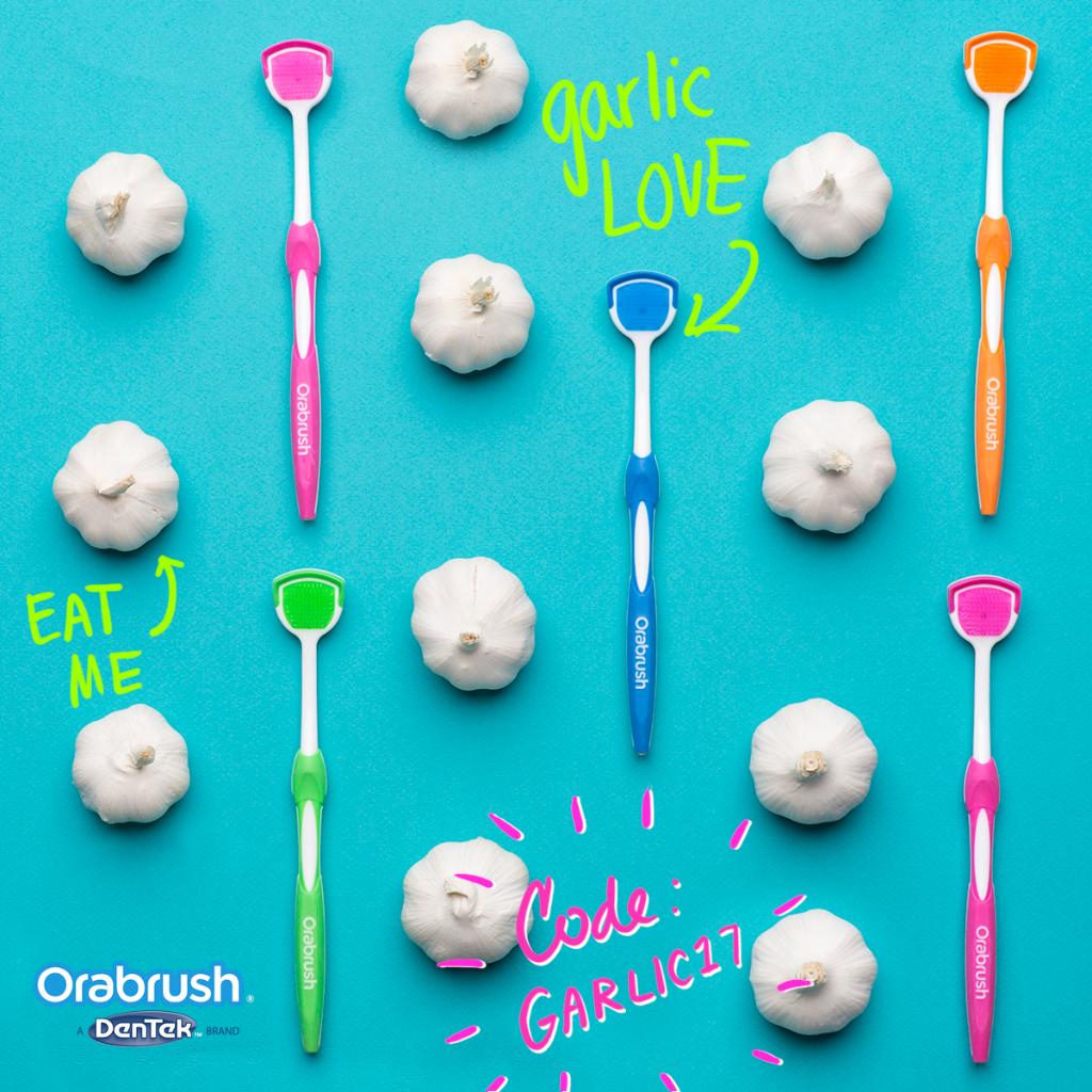 Happy #NationalGarlicDay! Get 20% off all orders with the code GARLIC17 at orabrush.com. Valid through April 21.