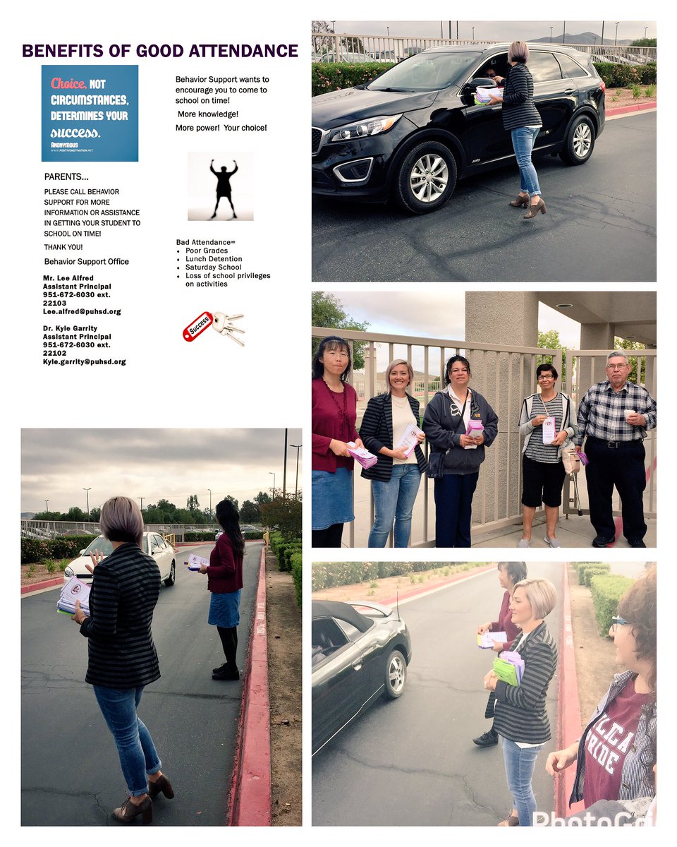 SRezkalah's tweet photo. Our @PalomaValley parents distributing Attendance flyers to incoming late cars @puhsd #tardysweep #reducetardiness https://t.co/zZ8QR2bI05